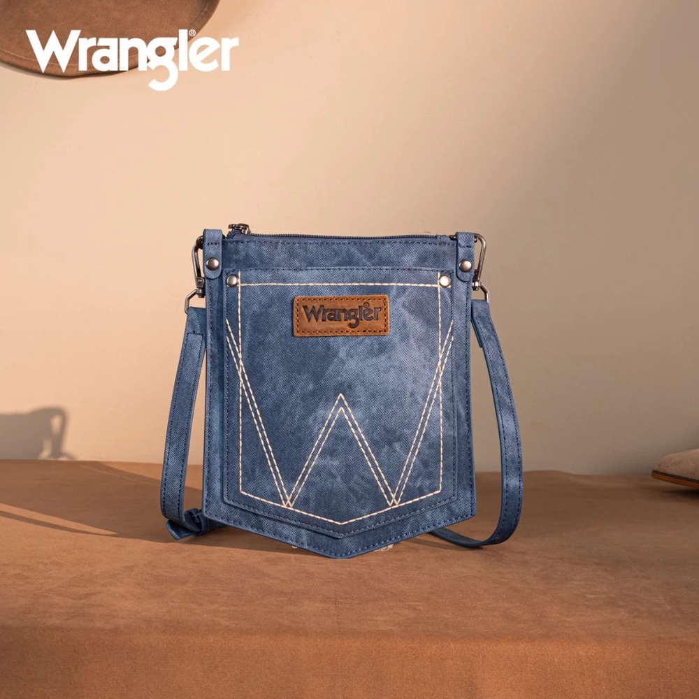 Wrangler "W" Stitch Water Repellent Denim Pocket Crossbody Jean